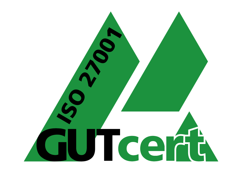 ISO 27001 zertifiziert, ausgestellt von GUTcert